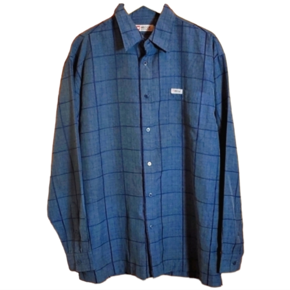 MECCA L BLUE PLAID LONGSLEVE BUTTON UP SHIRT